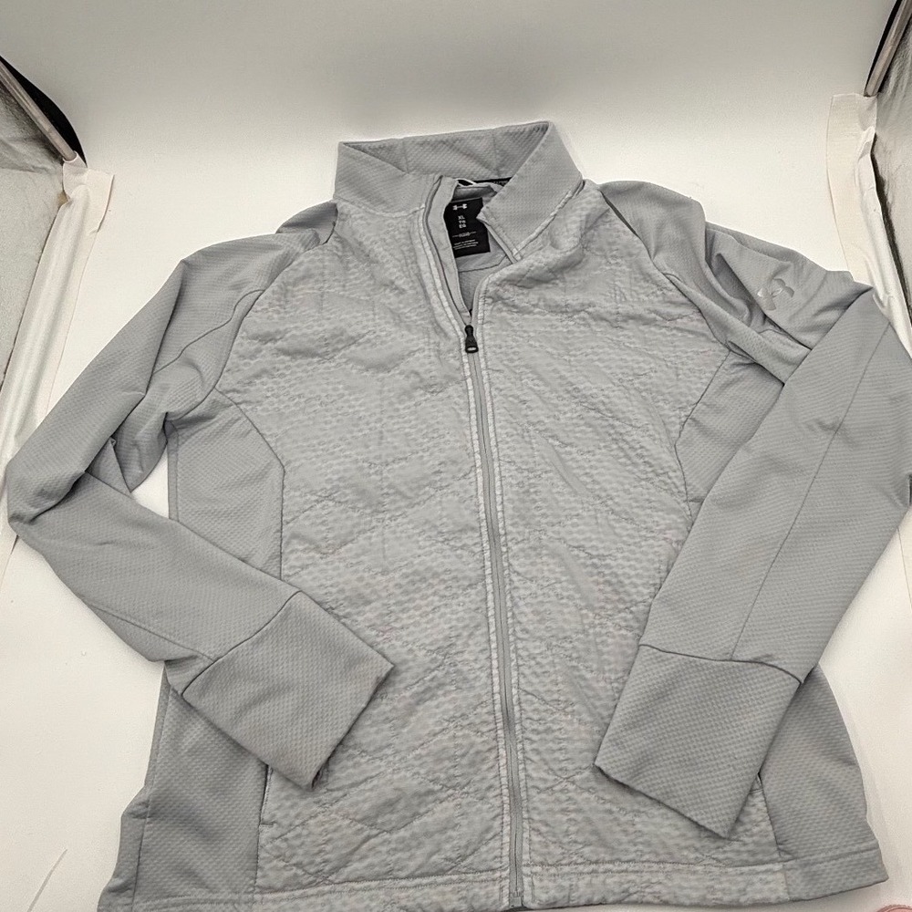 Under Armour ColdGear Reactor Women‎ XL Gray Full Zip Quilted Performance Jacket